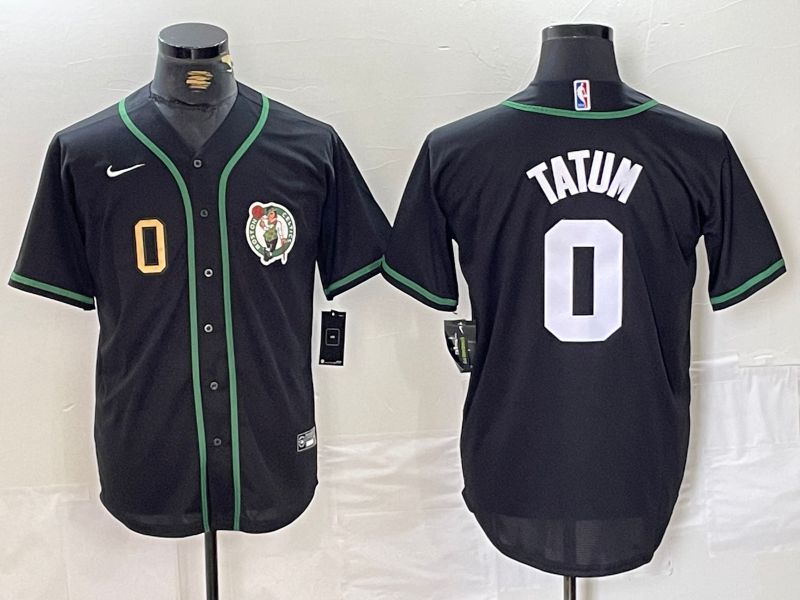 Men Boston Celtics #0 Tatum Black Second generation joint name 2024 Nike NBA Jersey style 2